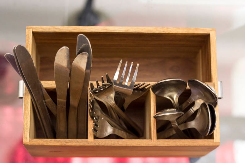 Customize Name Silverware Caddy Kitchen Utensil Etsy