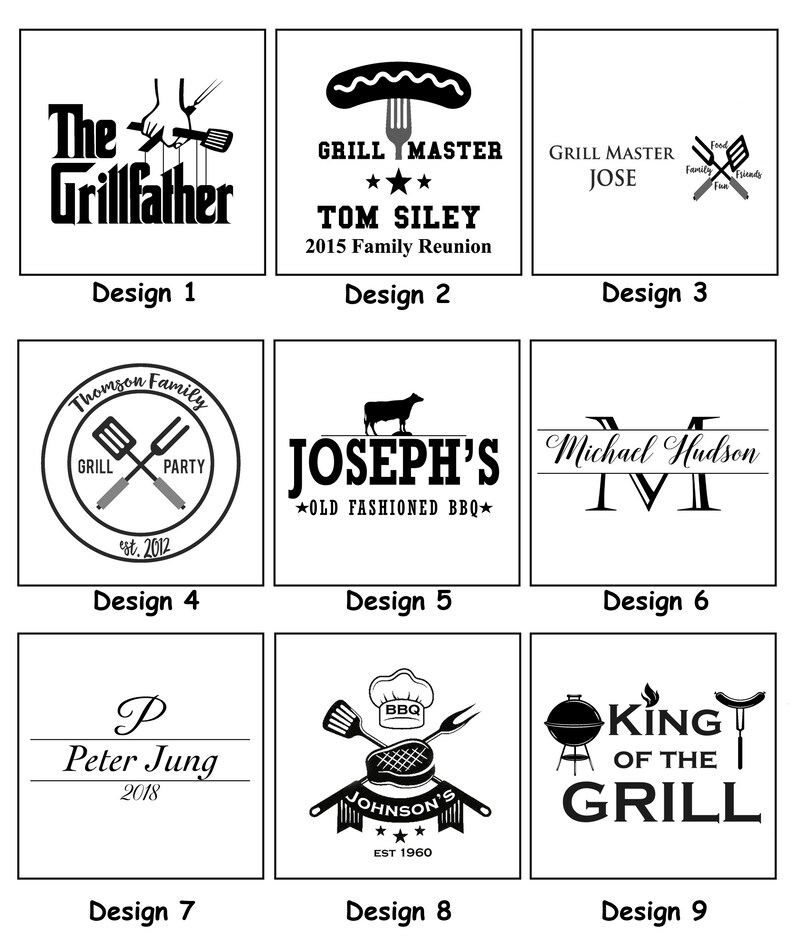 3 Piece BBQ Grill Tool Set Customize Name Grill Setbbq Etsy