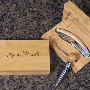 Engraved Wine opener set, Personalized Cork screw Set, Custom Name Engraved Wine Opener set, Wine Party Favor, Christmas Gift