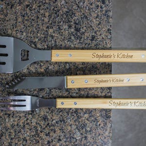 Personalized BBQ Set, Personalized BBQ tool set, Unique BBQ Grill Set, Customize Engraved Barbecue Set, personalized grill set