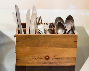 Personalizar carrito de cubiertos, soporte para utensilios de cocina, personalizar artículos de cocina, carrito de picnic, portaherramientas de cocina, regalo de inauguración de la casa, personalizado