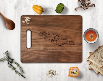 Couple Walnut cutting board, Wedding Gift, Kitchen Decor,Housewarming Gift,Couple Cutting Board, Chopping board,Personalize cutting board