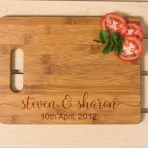 Personalized cutting board, Wedding Gift, Kitchen Decor,  Housewarming Gift, Couple&#39;s Name  Engraved Cutting Board, Chopping board