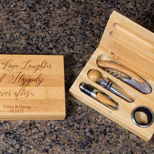 Engraved Wine opener set, Personalized Cork screw Set, Personalized Couple Name Engraved Wine Opener set, Party Favor, Christmas Gift