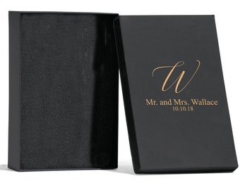 Engraved Leatherette Wedding Memory Box: Personalized Keepsake Gift