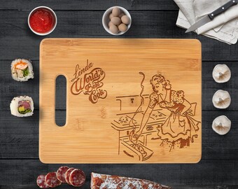 Personalizowana deska do krojenia z bambusa: spersonalizowana grawerowana dekoracja kuchni w stylu rustykalnym