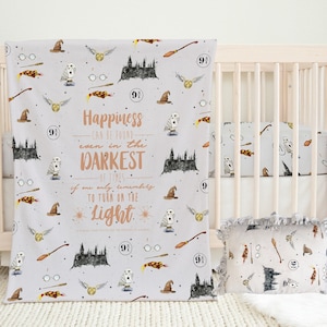 Little Wizard Nursery Crib Set, Little Wizard Crib Sheet, Little Wizard Pillow Case , Baby Shower Gift, Owl Blanket for baby, new baby
