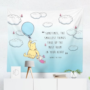 Winnie the Pooh Baby Shower, Winnie the Pooh Nursery/Baby Shower Gift, Winnie the Pooh Backdrop, Tapestry Wall Hanging, Winnie the Pooh Gift