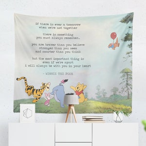 Chá de bebê do Ursinho Pooh, tapeçaria para pendurar na parede, presente para chá de bebê/berçário do Ursinho Pooh, estampa do Ursinho Pooh, presente do Ursinho Pooh