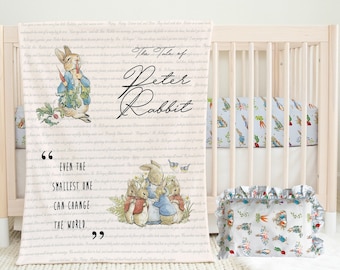 Nursery Bedding Set Handmade Baby Shower Gift Peter Rabbit Baby Crib Set Beatrix Potter Custom Handmade Blanket Fitted Crib Sheet Etsy