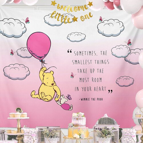 Vintage Tapestry Winnie the Pooh Baby Shower Backdrop Winnie the Pooh