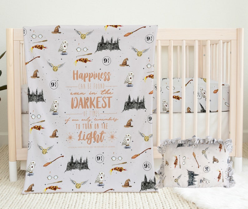 Harry Potter Baby Gift Set: Handmade Blanket & Crib Sheet, Shower Gift Box image 9