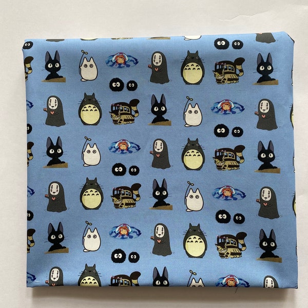 Japanese Anime 100% cotton fabric, Studio Ghibli fabric,  Kids Craft Material