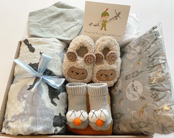 Peter Pan Baby Gift Set, Handmade Blanket, Crib Sheet, Newborn Shower Gift