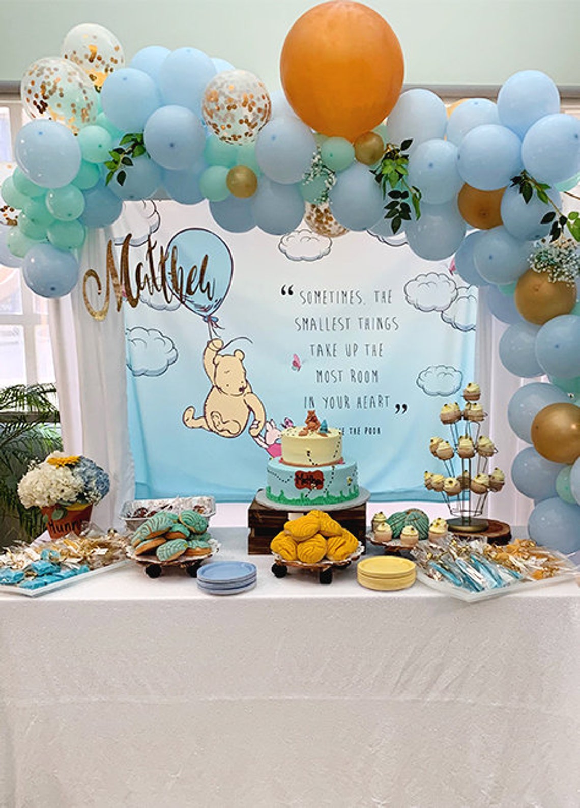 Winnie the Pooh Baby Shower Backdrop Winnie the Pooh Nursery Etsy