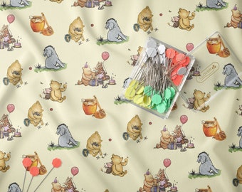 Winnie the Pooh Fabric, Disney Fabric, Face Mask Fabric, Fabric Baby Blankets, Winnie the Pooh Pattern, 100% Cotton Fabric, Craft Fabric