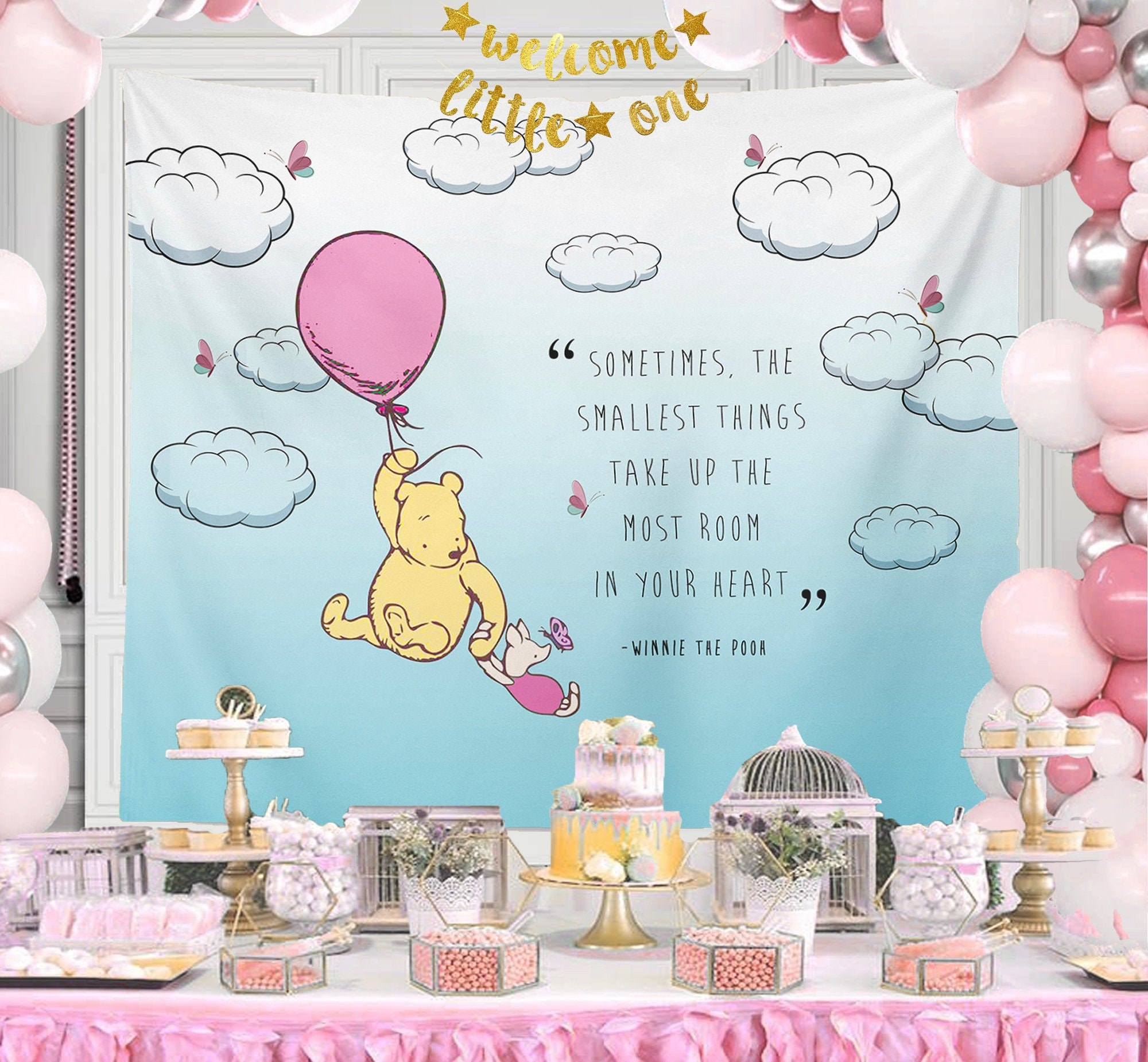 Winnie The Pooh and Friends Photography Backdrop; Winnie The Pooh Scene