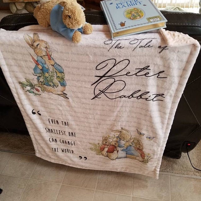 Peter Rabbit Baby Blanket, Peter Rabbit Nursery Baby Gift, Peter Rabbit Baby Shower, Beatrix Potter Minky Blanket, Bunny Rabbit Small Blanky
