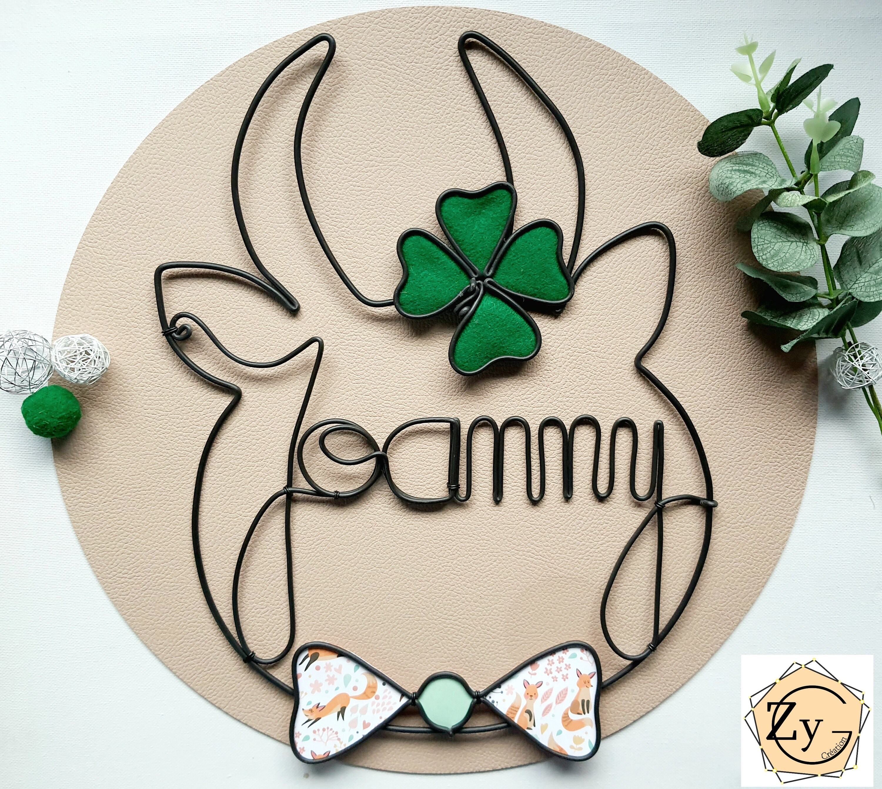 Décoration Murale avec Prénom Pour Chambre d'enfant, Tête de Vache Thème Campagne.