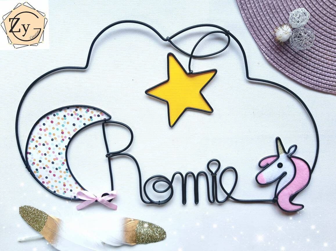 Prénom Enfant Personnalisé, Plaque de Porte ou Déco Murale Pour Chambre d'enfant.