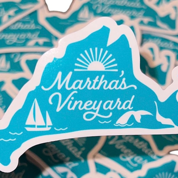 Martha’s Vineyard sticker, sticker, weatherproof sticker, vinyl sticker, computer sticker, hydroflask sticker, waterbottle sticker