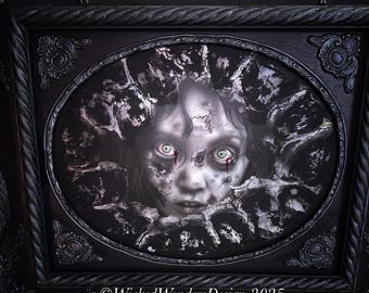 Introspection Reimagined Vintage Mirror Creepy Scary OOAK