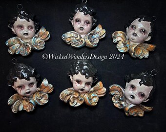 Creepy Scary Horror Cherub Ornaments OOAK Christmas