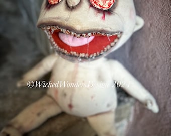 Timmy Cucumbers Creepy Scary Horror OOAK Stoffpuppe