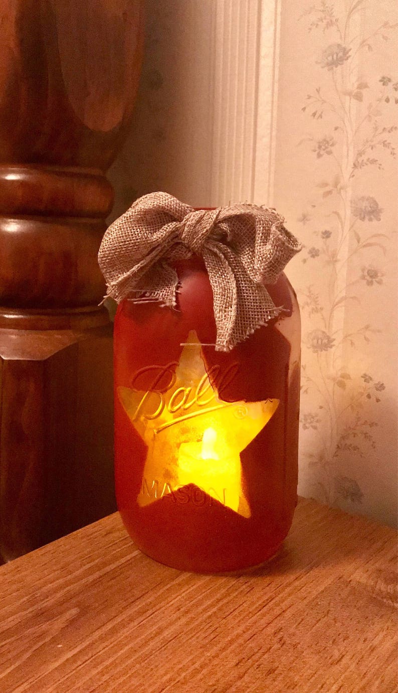 Mason Jar Star Lanternrustic Star Mason Jarmason Jar Etsy