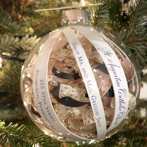 Wedding Invitation Ornament | Personalized Ornament | Wedding Gift | Anniversary Gift | Paper Anniversary | First Christmas Ornament