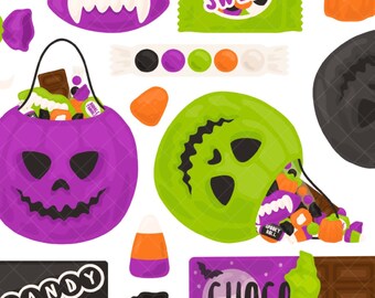 Dulces de Halloween PNG Clipart – Imágenes digitales de truco o trato (uso comercial)