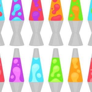 Lava Lamp Clipart - Retro Hippie 70&#39;s Groovy Lava Lamps Clip Art, Birthday Throwback Peace Love Seventies Clipart - Commercial Use
