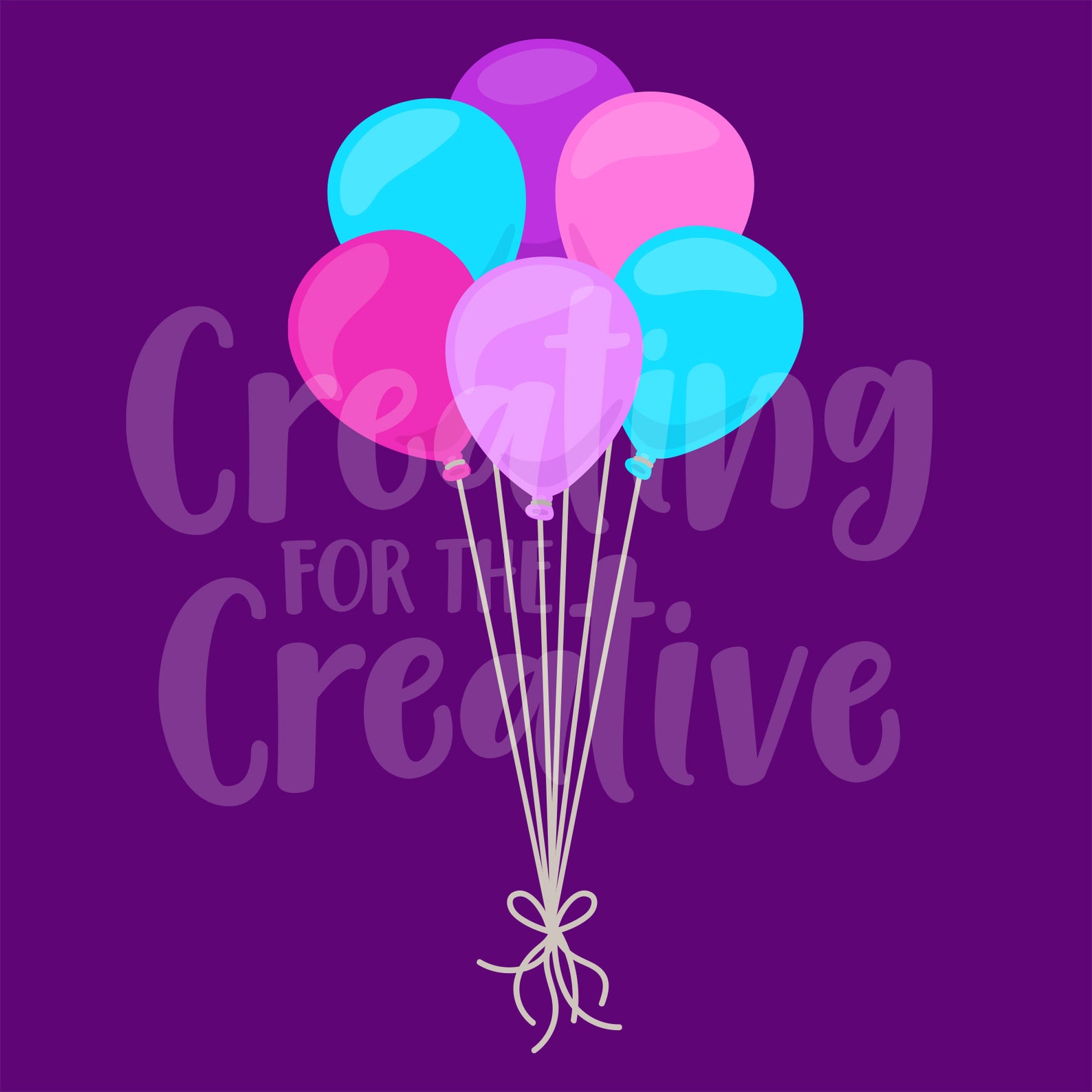 Pink & Purple Birthday Clip Art Balloon Party Clipart - Etsy