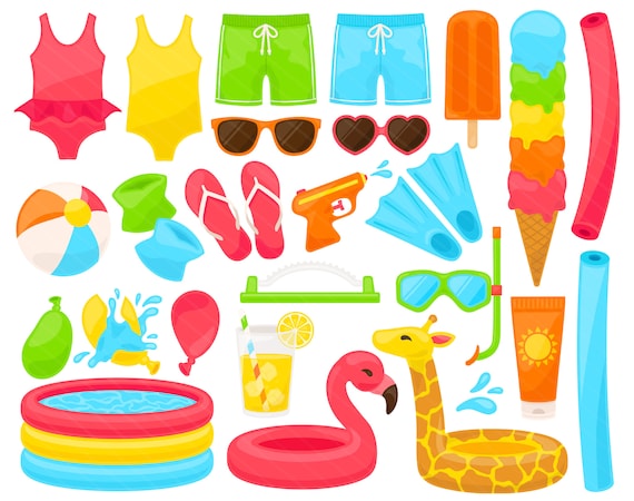 POOL PARTY Png Bundle Flamingo Floatie Png Pool (Instant Download) 