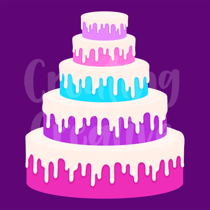 Pink & Purple Birthday Clip Art Balloon Party Clipart | Etsy