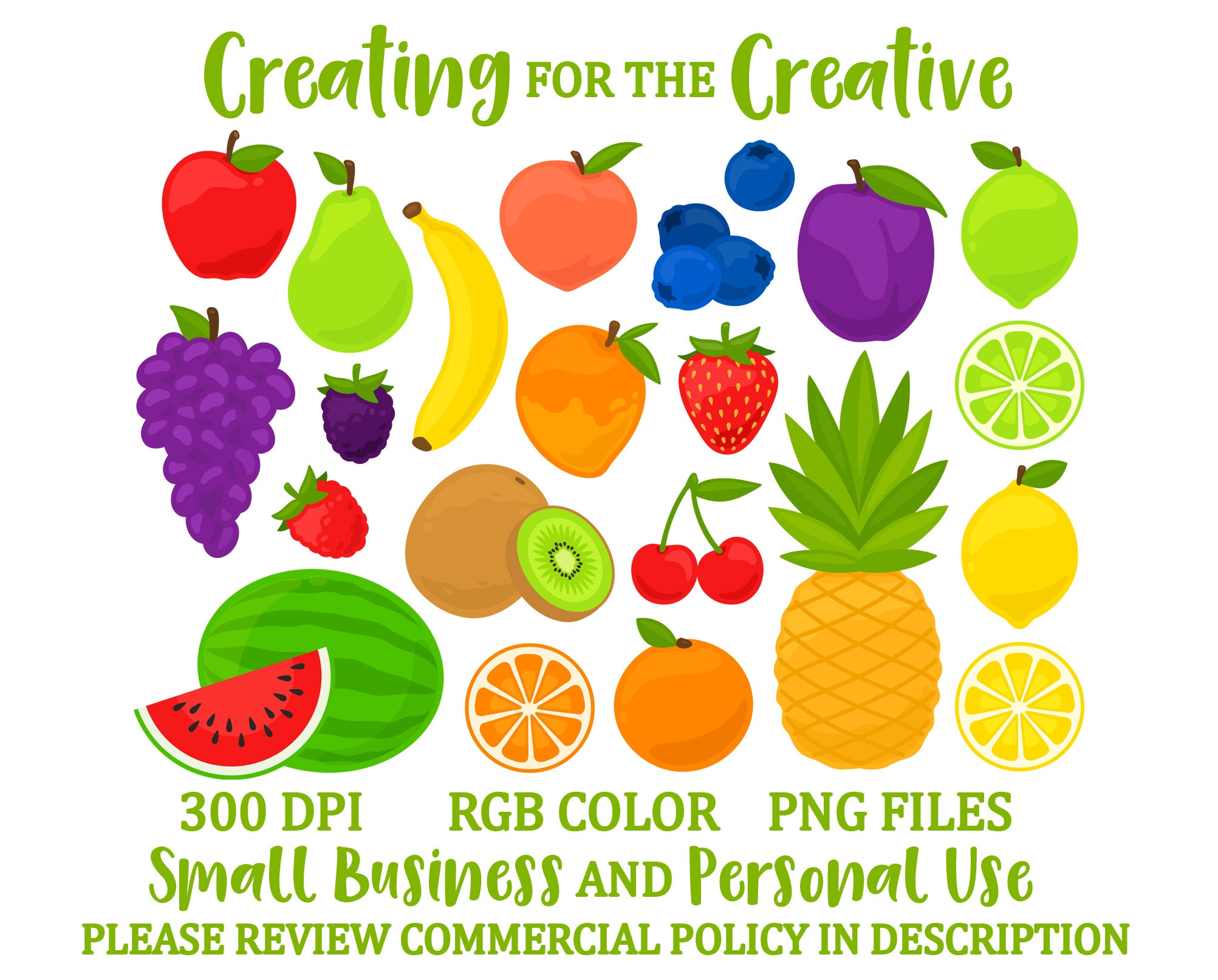 Fruit PNG Clipart Apple Peach Pear Watermelon Cherry Strawberry