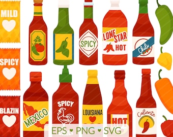 Imágenes prediseñadas de salsa picante (SVG, PNG, EPS) - Imágenes digitales de comida picante
