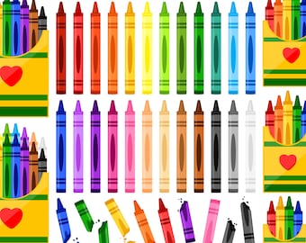 Crayon PNG Clipart – Back to School Teacher Digital Files, Art Supplies (Commercial Use)