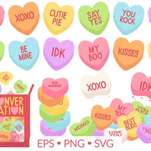 Gesprek hart clipart - SVG, png, eps-afbeeldingen - Valentijnsdag snoep, gesprek harten klas Valentijn, snoep zoete traktatie