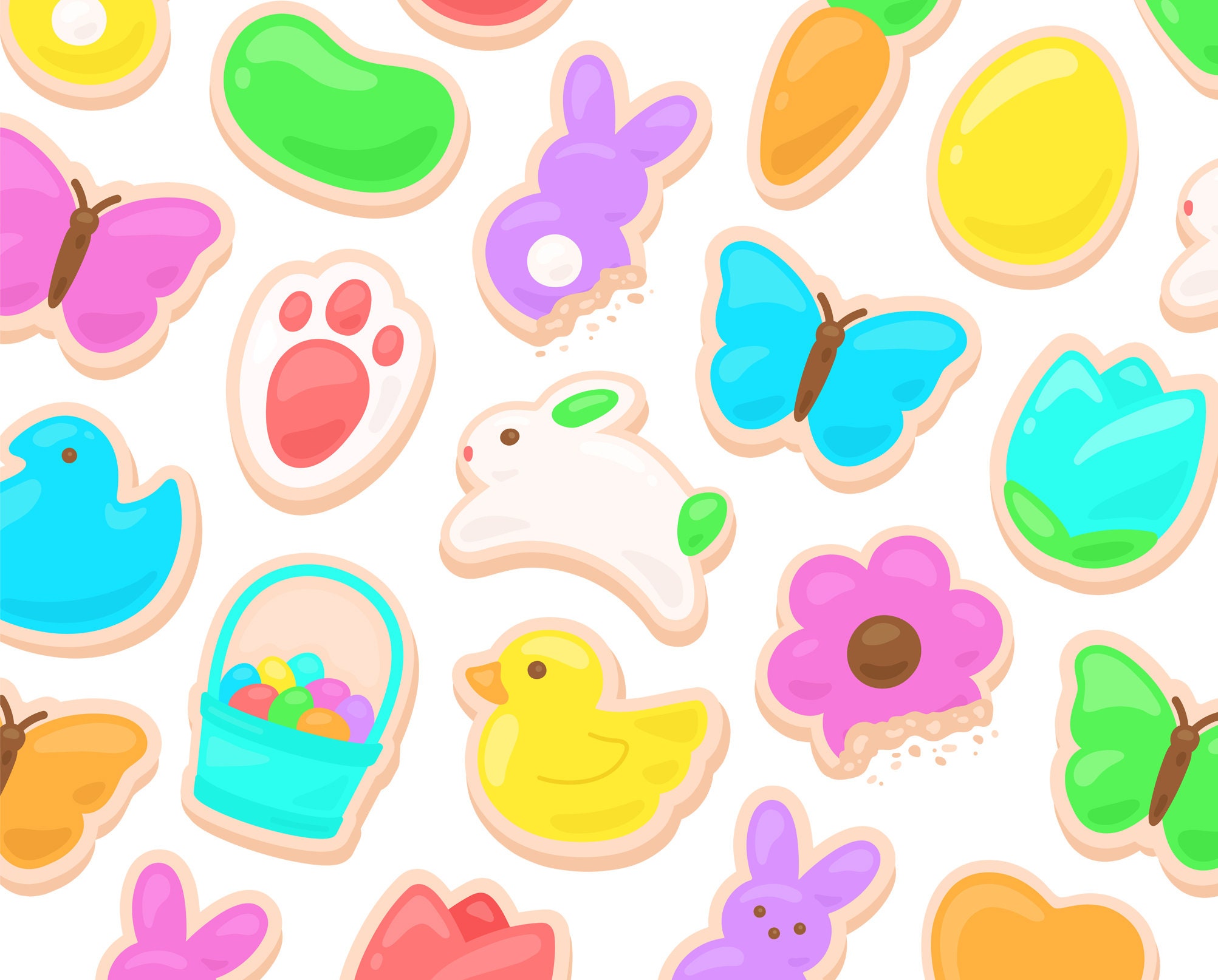 Bright Easter Cookie PNG Clipart Easter Rabbit Egg Spring | Etsy