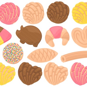 Pan Dulce PNG Clipart - Mexican Bakery Clip Art, Concha Elote Galleta Oreja Puerquito Cuerno Churro Cookie Clip Art - Commercial Use