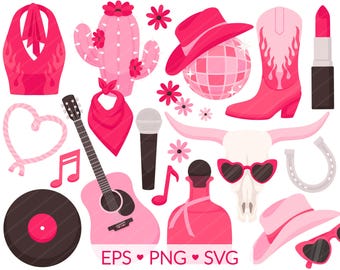 Disco Cowgirl PNG Clipart - Junggesellinnenparty digitale Bilder, Let's Go Girls