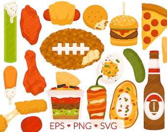 Clipart de aperitivos: ilustraciones de comida para el portón trasero de un partido de fútbol (SVG, PNG, EPS)