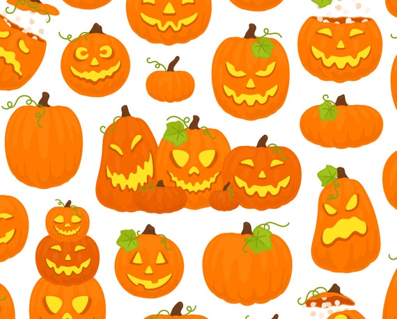 Halloween Jack O Lantern Clipart Pumpkin Carving Fall Autumn Etsy