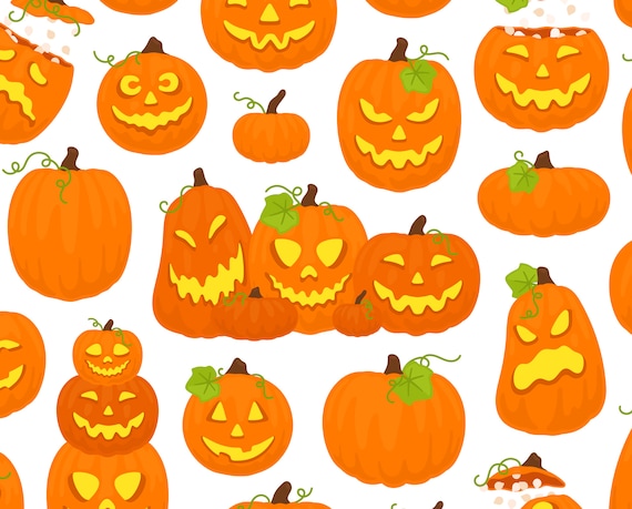 Halloween Jack O Lantern Clipart Pumpkin Carving Fall Autumn Etsy