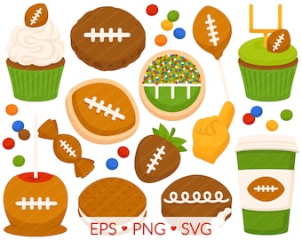 Clipart de golosinas de fútbol - Ilustraciones de comida para portón trasero (SVG, PNG, EPS)