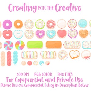Pastel Donut PNG Clipart, Rainbow Doughnut Shop Coffee Digital Images (Commercial Use) image 2