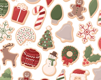 Christmas Cookie Clipart, Santa Clipart, Snowman Clipart, Ugly Sweater Clipart, Gingerbread Clipart, Cookie Clipart