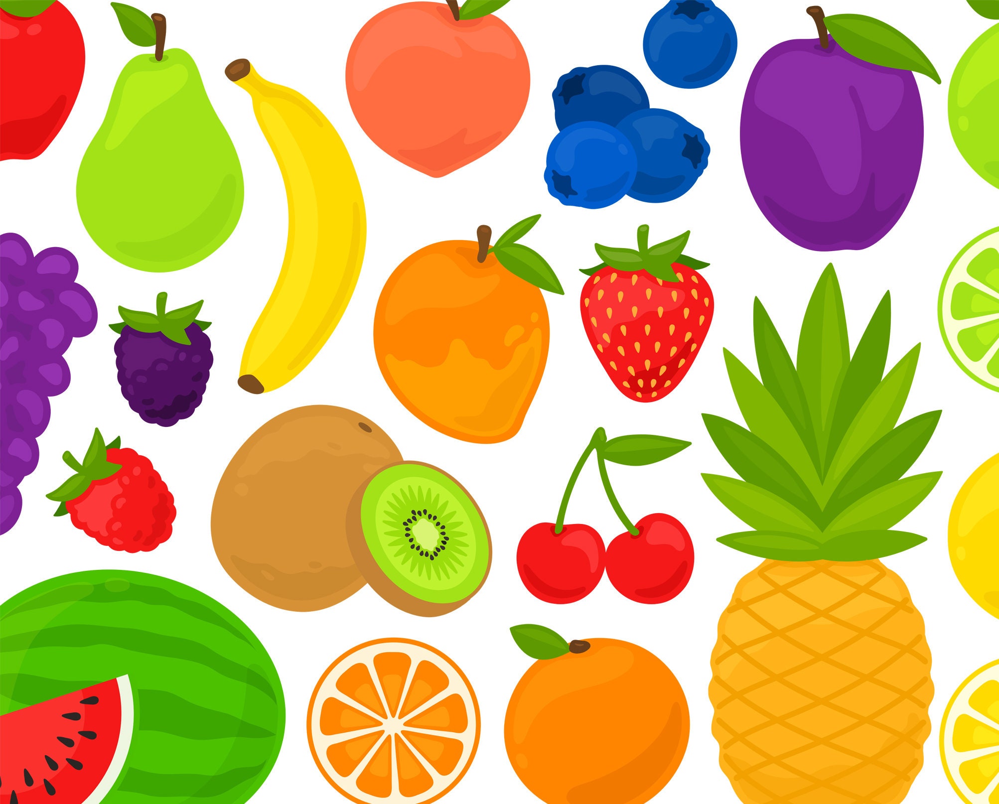 Fruit PNG Clipart Apple Peach Pear Watermelon Cherry - Etsy Fruit PNG Clipart Apple Peach Pear Watermelon Cherry - Etsy