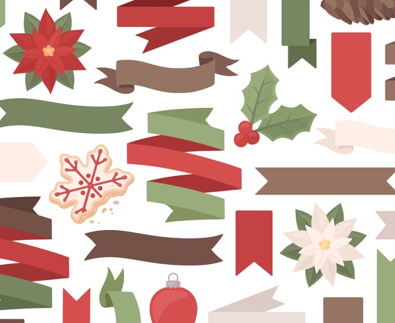 Christmas Banner Clipart Fall Clipart Ribbon Clipart Etsy